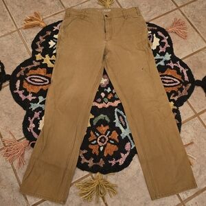 🔥 Relaxed Fit CARHARTT Carpenter Men's Tan Pants🔥 Size 36W X 34L
